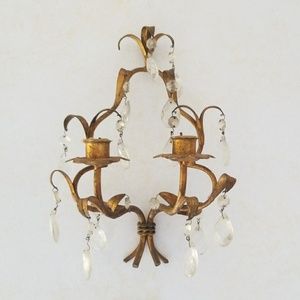 Vintage wall hanging candle chandelier